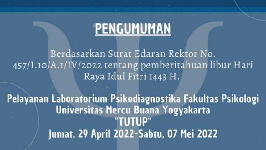 Pengumuman Libur Hari Raya Idul Fitri 1443 H